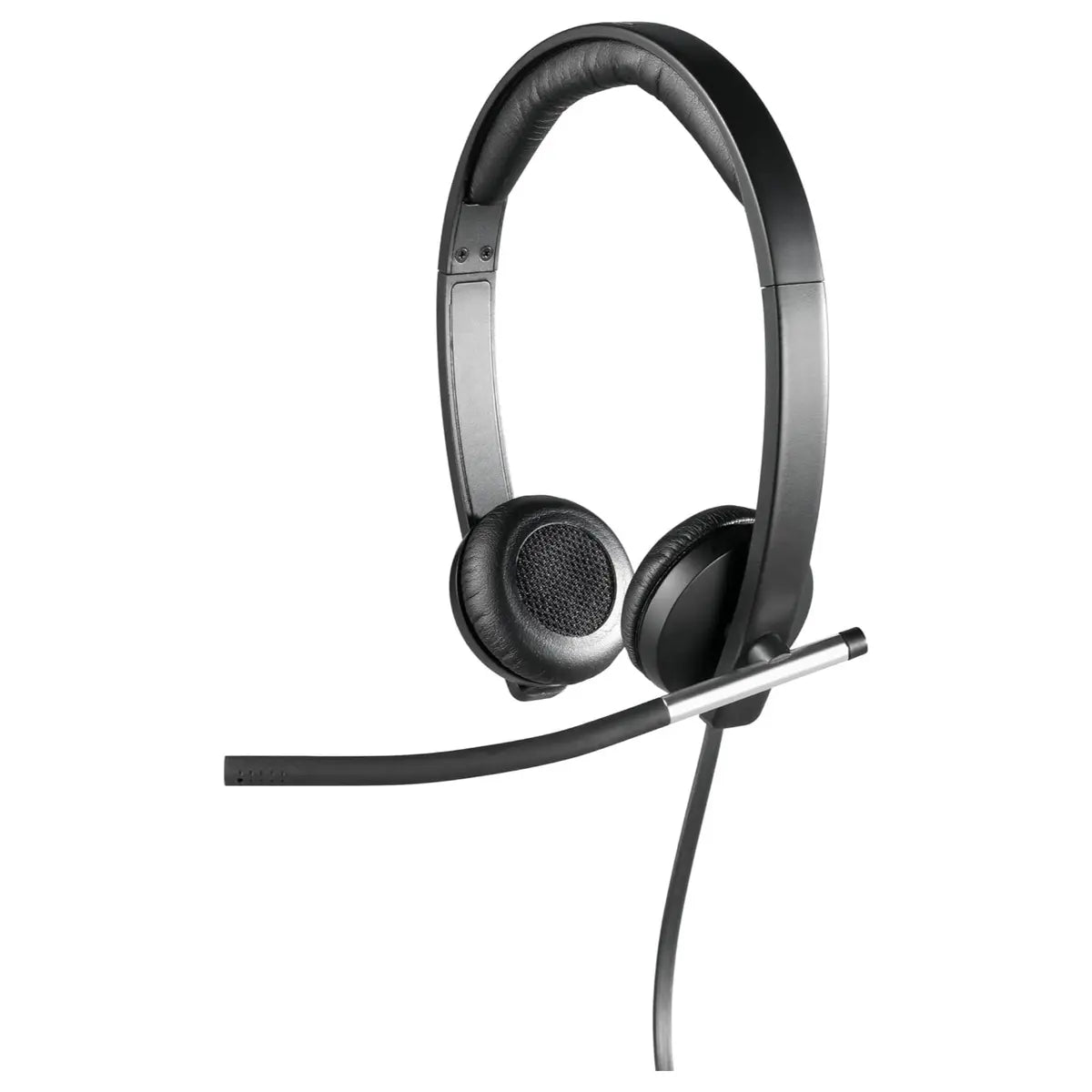 Logitech H650e Stereo Headphones, Wired USB, Built-In Controls and Indicator Light, Active Noise Cancellation, Over Ear, Black, 981-000519