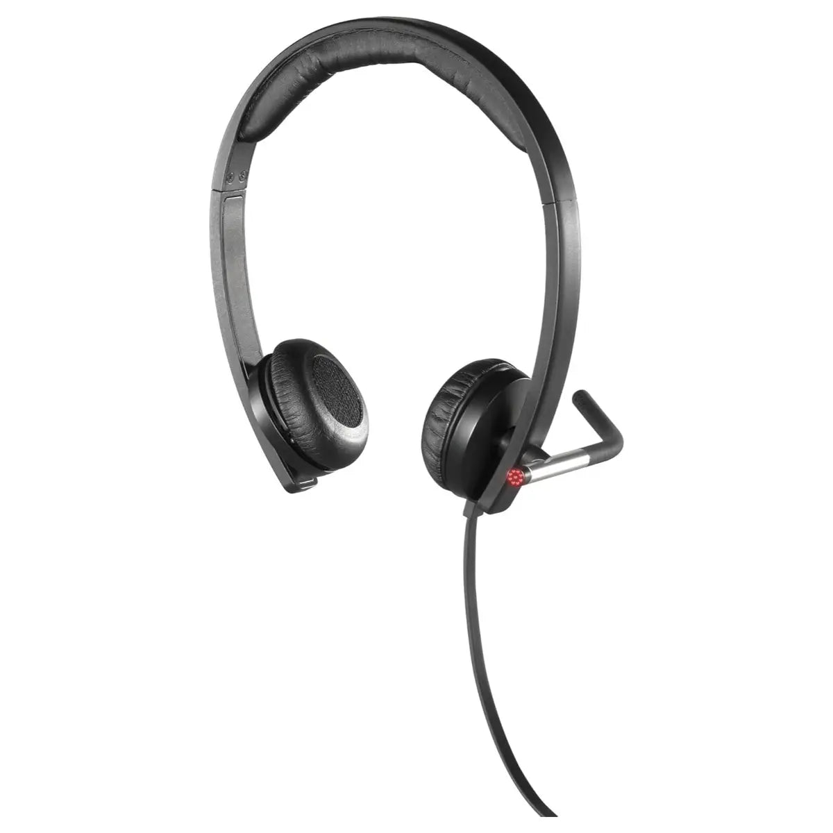 Logitech H650e Stereo Headphones, Wired USB, Built-In Controls and Indicator Light, Active Noise Cancellation, Over Ear, Black, 981-000519