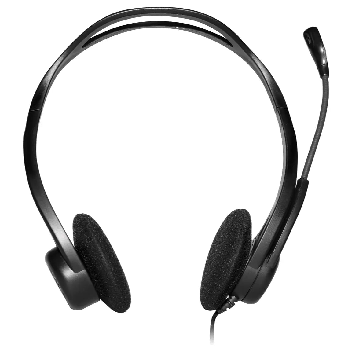 Logitech 960 USB Headset, USB-A Wired, Digital Stereo Audio, Noise-Cancelling Bi-Directional Mic, 2.4m Cable, Black, 981-000100