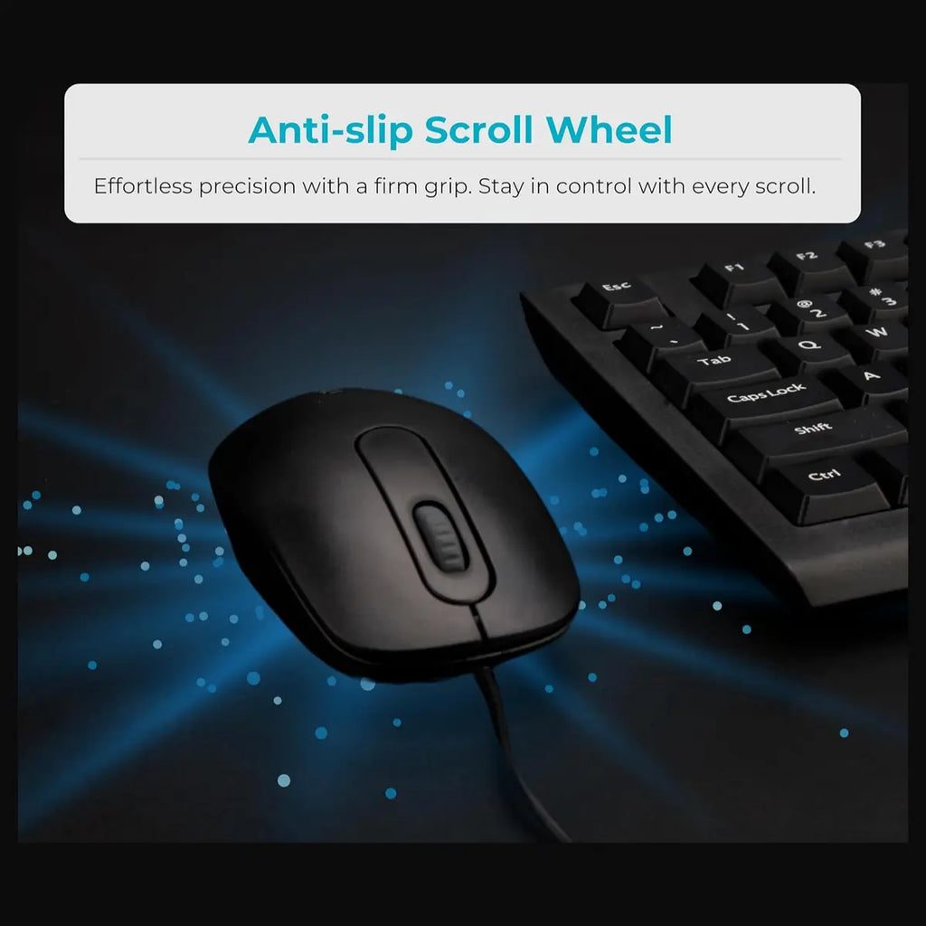 Rapoo N200 Wired Mouse, Ambidextrous Design, 1000 DPI Sensor, Frosted Anti-Slip Cover, Black