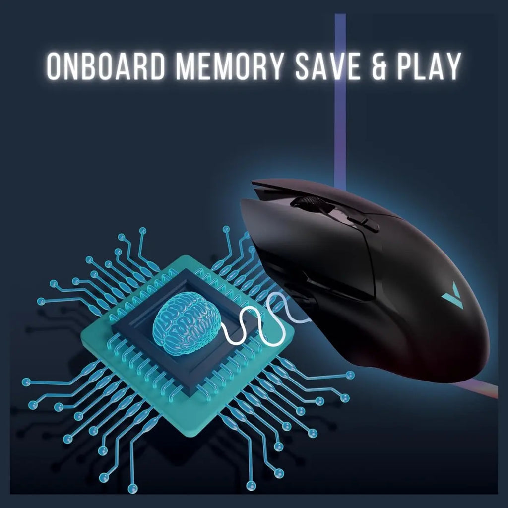 Rapoo V30L Gaming Mouse, PAW 3311 Sensor, 400 To 12000 DPI, 300 IPS, 35G Acceleration, 1 Plus 9 Programmable Buttons, 79g, Black