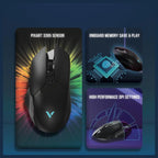Rapoo V30L Gaming Mouse, PAW 3311 Sensor, 400 To 12000 DPI, 300 IPS, 35G Acceleration, 1 Plus 9 Programmable Buttons, 79g, Black