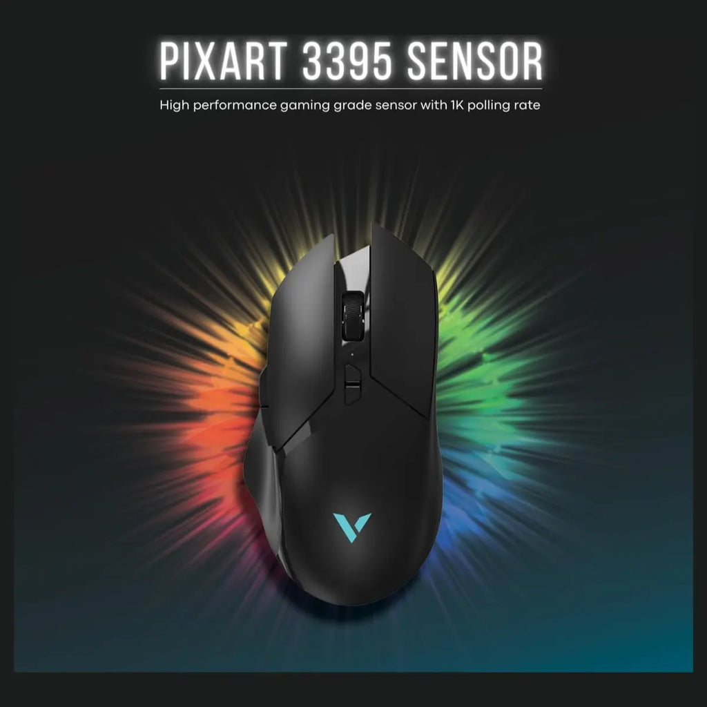 Rapoo V30L Gaming Mouse, PAW 3311 Sensor, 400 To 12000 DPI, 300 IPS, 35G Acceleration, 1 Plus 9 Programmable Buttons, 79g, Black