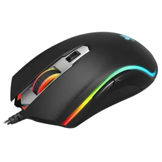 Rapoo V25S RGB Optical Wired Gaming Mouse, 6200 DPI, 6 Buttons, USB, Black