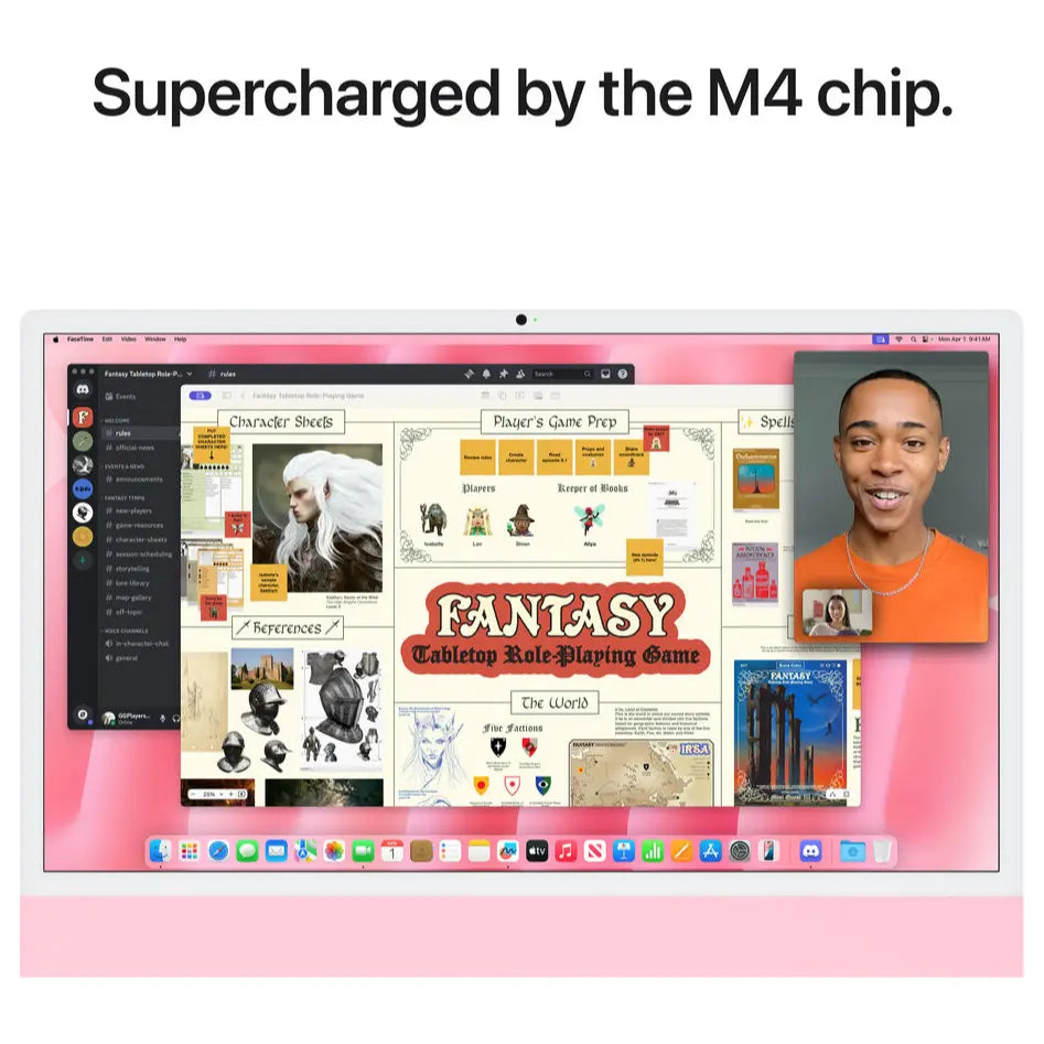 Apple 24" iMac With M4 Chip, 10-Core CPU and 10-Core GPU, 16GB Unified RAM, 256GB SSD, 24" 4480 x 2520 Retina Display, Wi-Fi 6E and Bluetooth 5.3, 4 x Thunderbolt 4, macOS With Apple Intelligence, Pink, MWV43