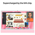 Apple 24" iMac With M4 Chip, 10-Core CPU and 10-Core GPU, 16GB Unified RAM, 256GB SSD, 24" 4480 x 2520 Retina Display, Wi-Fi 6E and Bluetooth 5.3, 4 x Thunderbolt 4, macOS With Apple Intelligence, Pink, MWV43