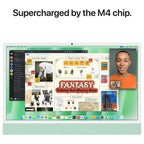 Apple 24" iMac With M4 Chip, Apple M4 10-Core CPU, 24GB Unified RAM 512GB SSD, 24" 4480 x 2520 Retina Display, 10-Core GPU 16-Core Neural Engine, Green, MD2Q4