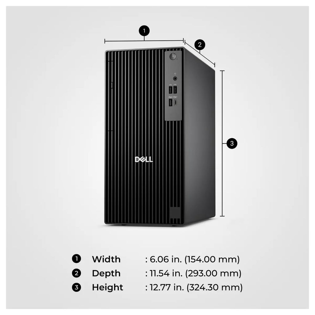 Dell Pro Tower QCT1250 Desktop, Intel Core i7-14700 Up to 5.4GHz, 16GB DDR5 RAM, 512GB SSD, Intel UHD Graphics, Wi-Fi 6E, Bluetooth, TPM (Official Warranty)