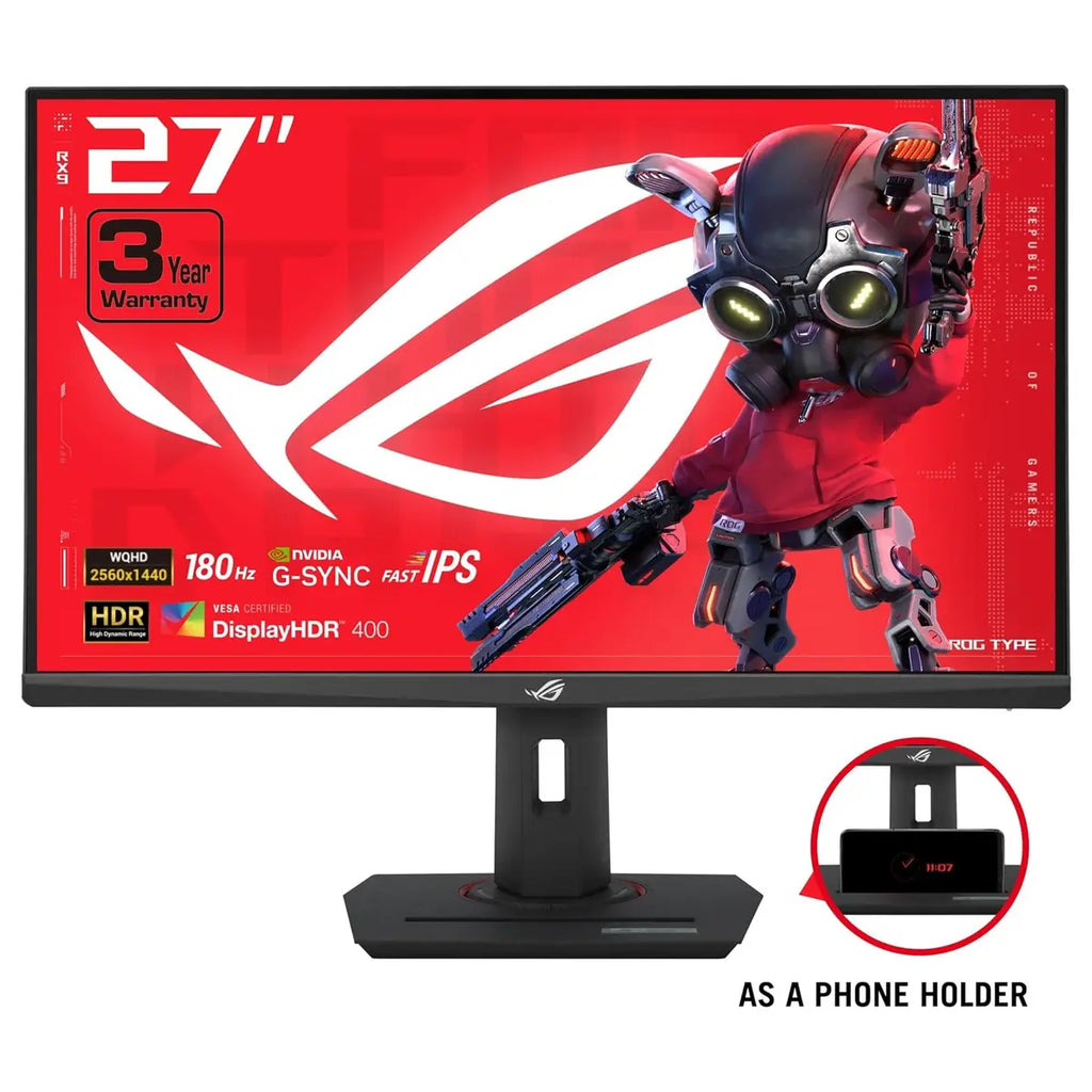 Asus Rog Strix XG27ACS USB-C Gaming Monitor, 27" QHD 2560x1440 HDR400, Fast IPS 180Hz 1ms, 133% sRGB, ELMB Sync, G-Sync Compatible