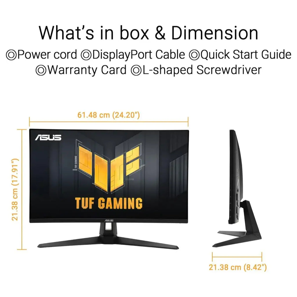 Asus Tuf Gaming VG27UQ1A Gaming Monitor, 27 Inch 4K 3840x2160, HDR, 160Hz, ELMB Sync, Fast IPS, 1ms Response Time, 95% DCI-P3, AMD FreeSync Premium, NVIDIA G-Sync Compatible