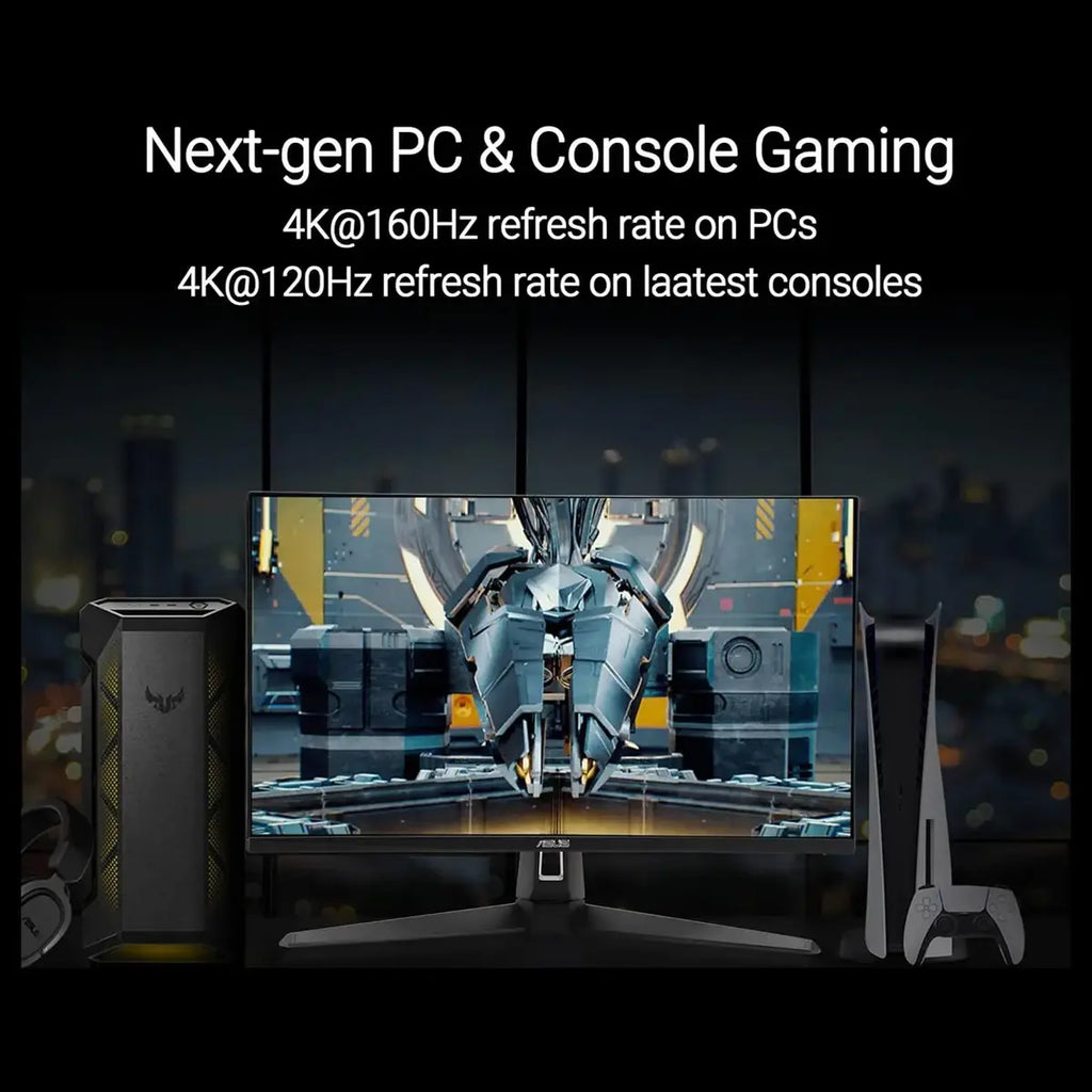 Asus Tuf Gaming VG27UQ1A Gaming Monitor, 27 Inch 4K 3840x2160, HDR, 160Hz, ELMB Sync, Fast IPS, 1ms Response Time, 95% DCI-P3, AMD FreeSync Premium, NVIDIA G-Sync Compatible