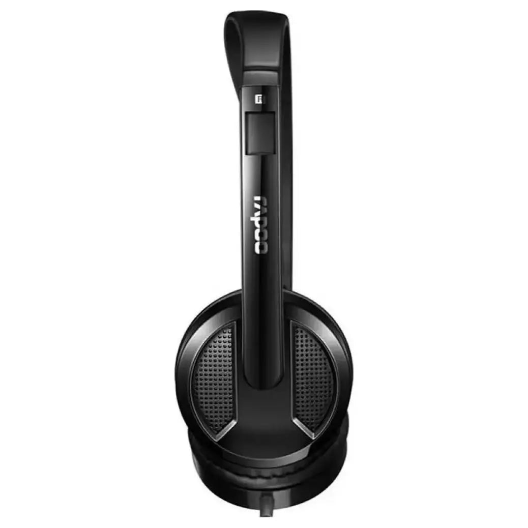 Rapoo H120 USB Stereo Headset, USB Digital Audio, Noise-Reduction Adjustable Rotary Mic, In-Line Controller, Plug-and-Play, Black