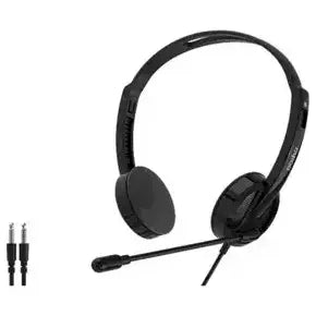 Rapoo H102 Wired Stereo Headset, 3.5mm Double-Pin, 360 Degree Rotary Mic, Black