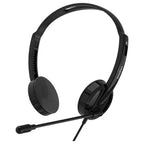 Rapoo H102 Wired Stereo Headset, 3.5mm Double-Pin, 360 Degree Rotary Mic, Black