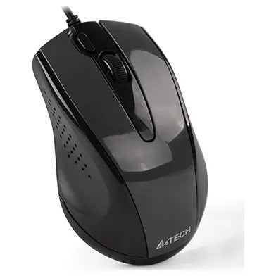 A4Tech N-500FS Wired Silent Mouse, 1200 DPI, 4-Way Wheel, 2X-Button, Glossy Grey