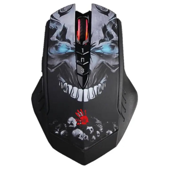 Bloody R80 Plus 2.4G Wireless Gaming Mouse, BC3332-S Gaming Engine 100-5000 CPI, 0.2ms Key Response 125/250/500Hz, 25g 150ips, Skull