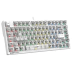 Bloody MS76 Hall Effect Magnetic Gaming Keyboard, Rapid Trigger, Analog Control, Adjustable Actuation 0.1mm-3.5mm, 82 Key RGB, Wired, Crystal White