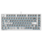 Bloody MS76 Hall Effect Magnetic Gaming Keyboard, Rapid Trigger, Analog Control, Adjustable Actuation 0.1mm-3.5mm, 82 Key RGB, Wired, Crystal White