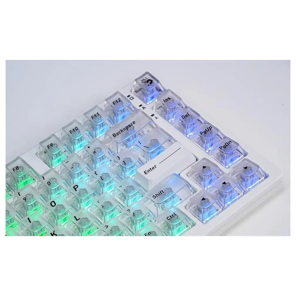 Bloody MS76 Hall Effect Magnetic Gaming Keyboard, Rapid Trigger, Analog Control, Adjustable Actuation 0.1mm-3.5mm, 82 Key RGB, Wired, Crystal White