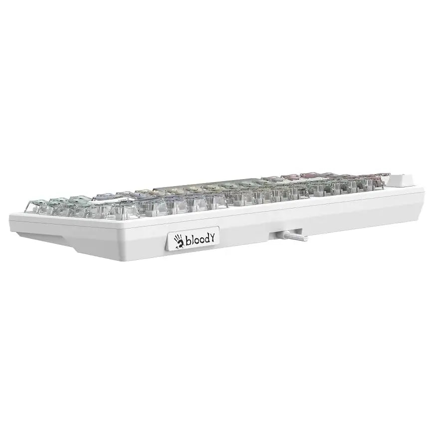 Bloody MS76 Hall Effect Magnetic Gaming Keyboard, Rapid Trigger, Analog Control, Adjustable Actuation 0.1mm-3.5mm, 82 Key RGB, Wired, Crystal White