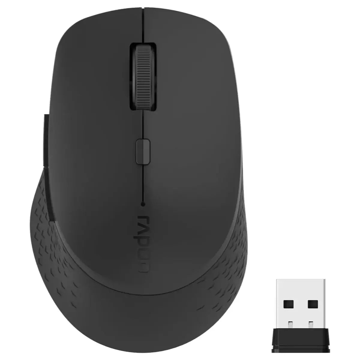 Rapoo M300 Silent Wireless Mouse, Bluetooth 5.0 and 2.4GHz With USB Receiver, 2400 Adjustable DPI Optical Tracking, Up To 9 Months Battery Life, Black