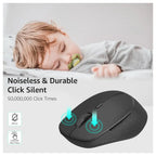 Rapoo M300 Silent Wireless Mouse, Bluetooth 5.0 and 2.4GHz With USB Receiver, 2400 Adjustable DPI Optical Tracking, Up To 9 Months Battery Life, Black