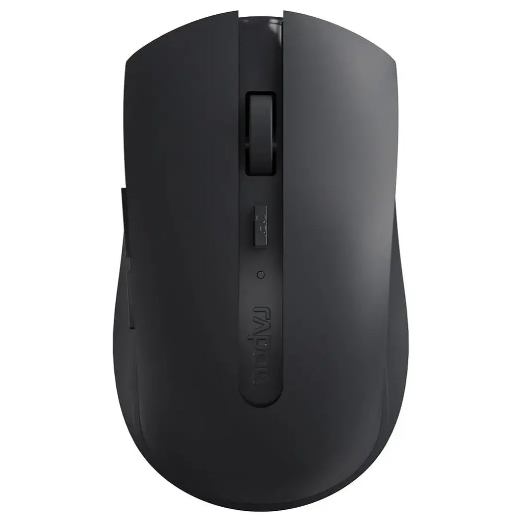 Rapoo M350 Silent Multi-Mode Wireless Mouse, BT5.0 Plus 2.4GHz, Switch Between 2 Devices, 90% Silent Mouse Clicks, Ergonomic Design, Dark Grey