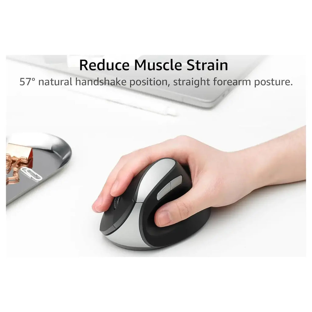 Rapoo EV250 Silent Wireless Ergonomic Mouse, 2.4GHz, Adjustable 1600 DPI, Up To 9 Months Battery Life