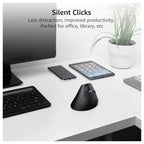 Rapoo EV250 Silent Wireless Ergonomic Mouse, 2.4GHz, Adjustable 1600 DPI, Up To 9 Months Battery Life