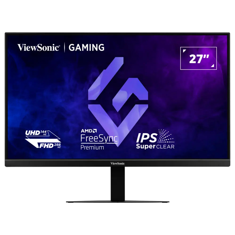 ViewSonic XG2730D-4K 27" Dual Mode Esports Gaming Monitor, UHD 3840x2160 144Hz or FHD 288Hz, IPS, HDR10, 0.5ms MPRT, FreeSync Premium and G-Sync Compatible