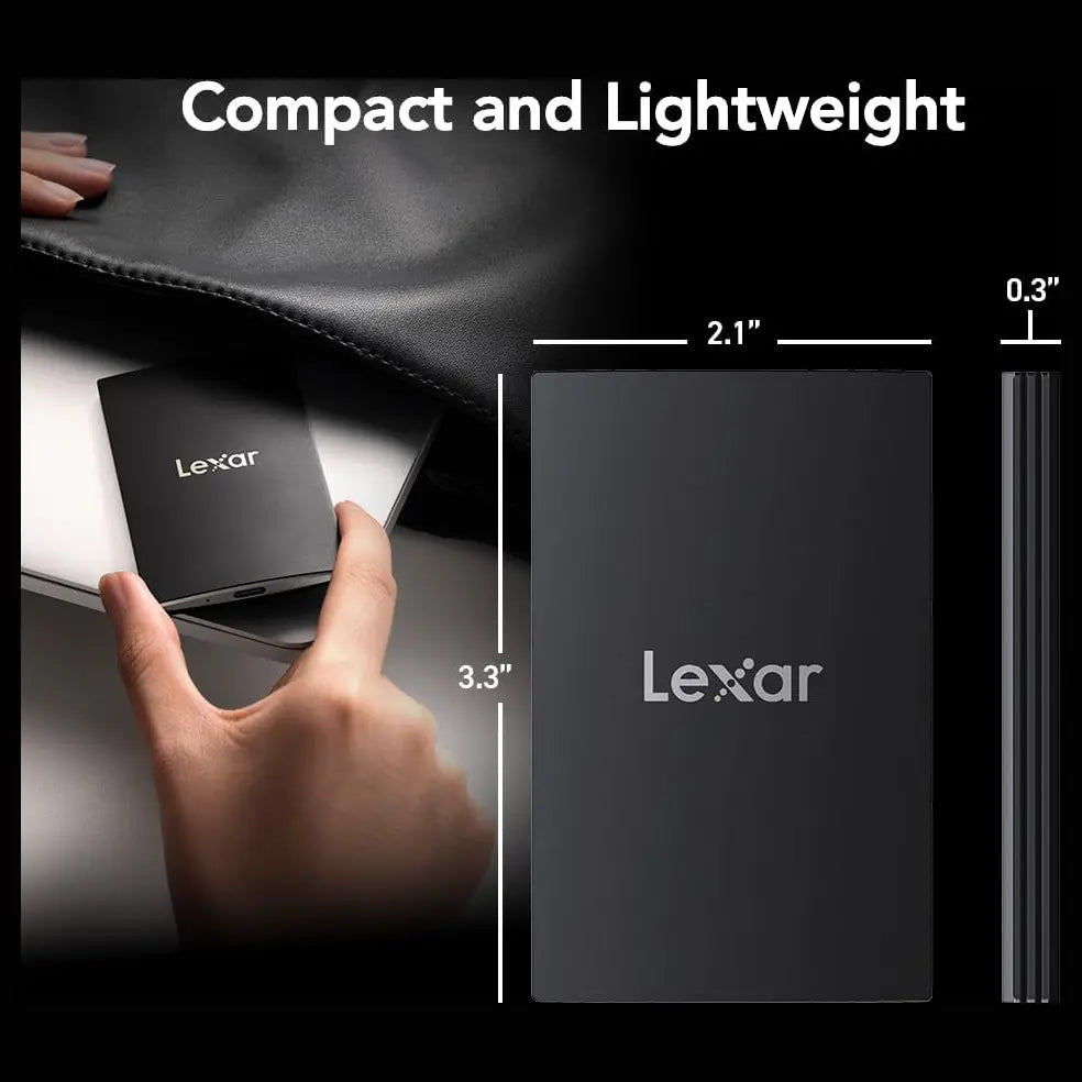 Lexar SL500 Portable SSD 2TB, Up To 2000MB/s Read, USB 3.2 Gen 2x2, Type-C, Apple Pro Res Recording Up To 4K 60FPS, Black
