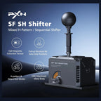 PXN SF SH Sim Racing Shifter, H-Pattern and Sequential Dual Mode, Hall Effect Sensor, Aluminum Alloy Body, 6+2+R Gears, Adjustable Resistance, USB and RJ11 Compatible with PC