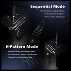 PXN SF SH Sim Racing Shifter, H-Pattern and Sequential Dual Mode, Hall Effect Sensor, Aluminum Alloy Body, 6+2+R Gears, Adjustable Resistance, USB and RJ11 Compatible with PC