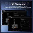 PXN SF SH Sim Racing Shifter, H-Pattern and Sequential Dual Mode, Hall Effect Sensor, Aluminum Alloy Body, 6+2+R Gears, Adjustable Resistance, USB and RJ11 Compatible with PC