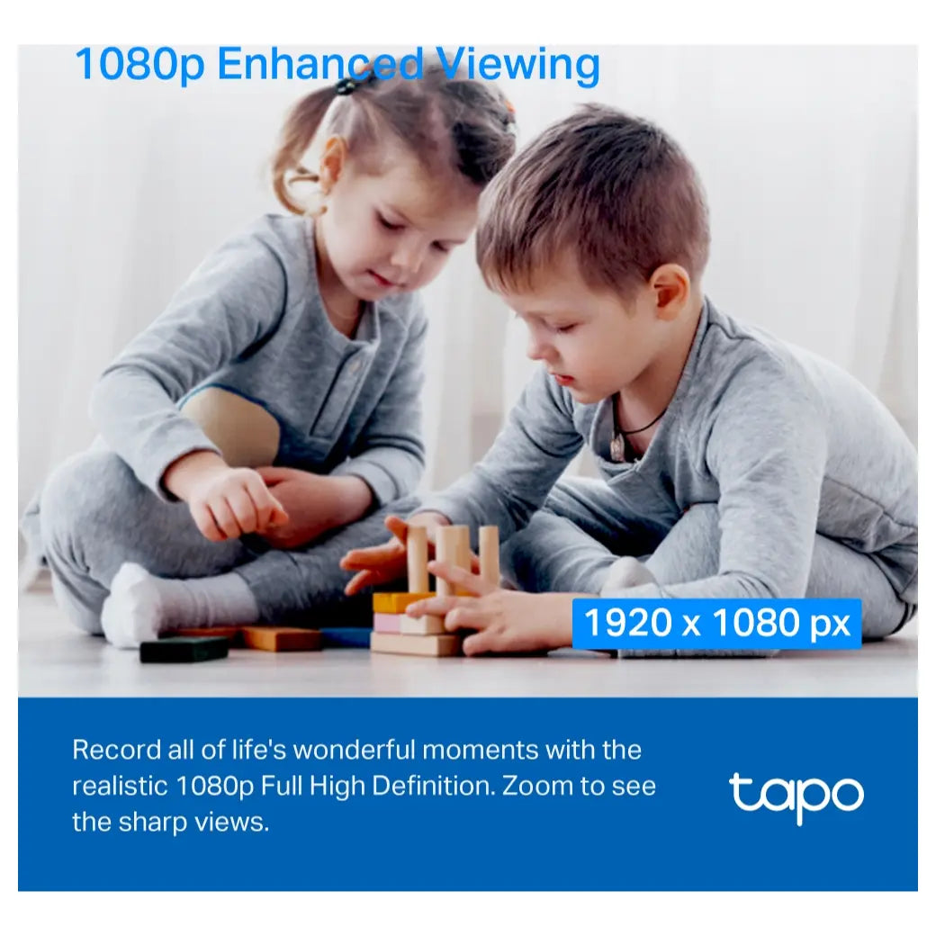 TP-Link Tapo C200C Pan and Tilt Home Security Wi-Fi Camera, 1080P HD, 9x Digital Zoom, Night Vision 40ft, Two-Way Audio, MicroSD Up To 512GB