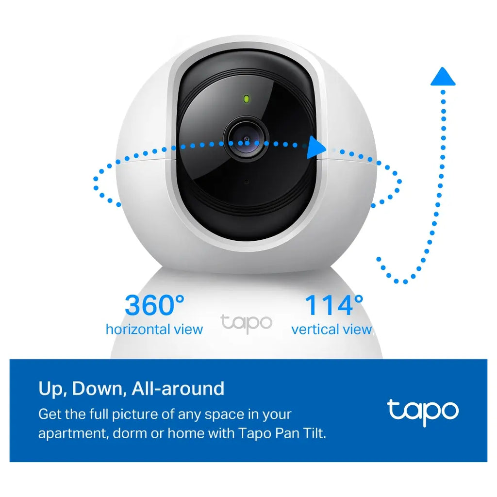 TP-Link Tapo C200C Pan and Tilt Home Security Wi-Fi Camera, 1080P HD, 9x Digital Zoom, Night Vision 40ft, Two-Way Audio, MicroSD Up To 512GB