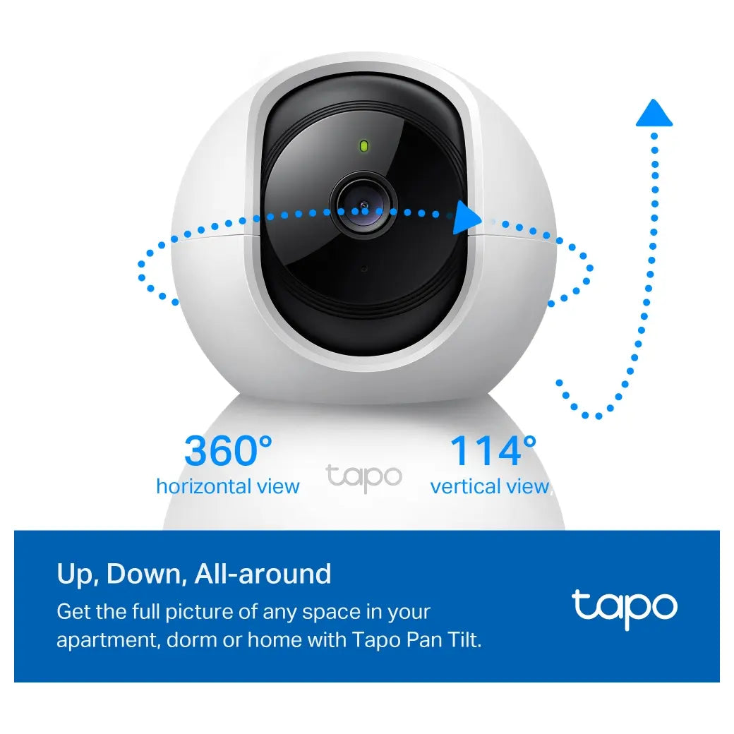 TP-Link Tapo C200C Pan and Tilt Home Security Wi-Fi Camera, 1080P HD, 9x Digital Zoom, Night Vision 40ft, Two-Way Audio, MicroSD Up To 512GB