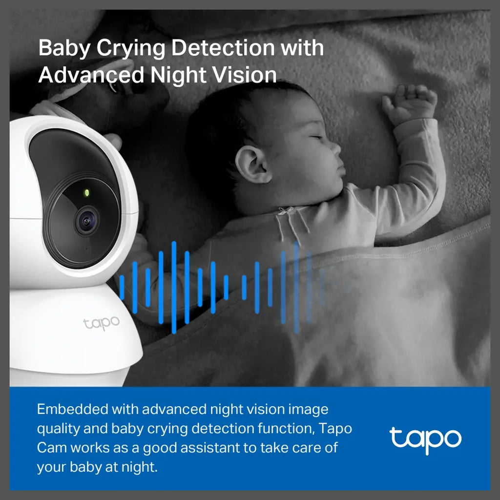 TP-Link Tapo C200C Pan and Tilt Home Security Wi-Fi Camera, 1080P HD, 9x Digital Zoom, Night Vision 40ft, Two-Way Audio, MicroSD Up To 512GB