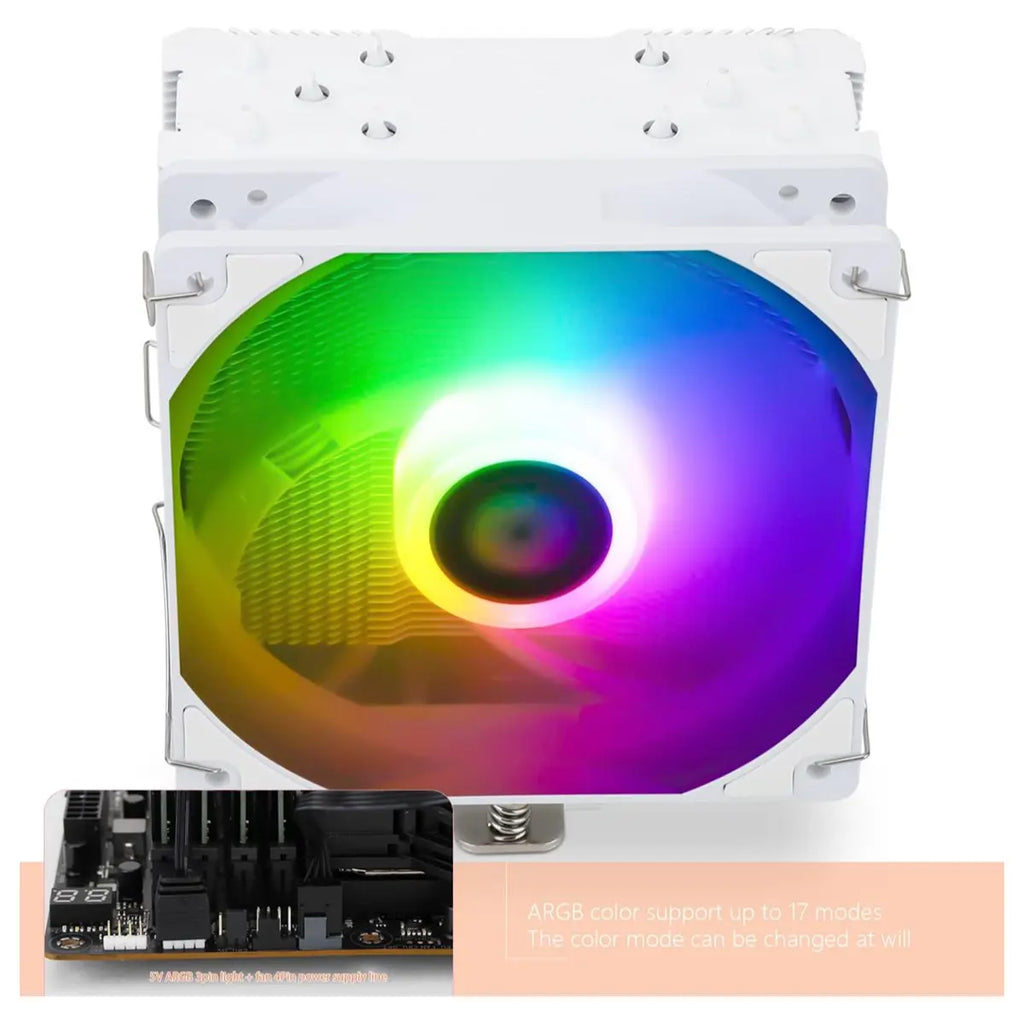 Thermalright Assassin King 120 SE CPU Air Cooler, 5 AGHP Heat Pipes, TL-C12C-S Fan, SS2 Mounting System, Includes TF-4 Thermal Paste, White ARGB