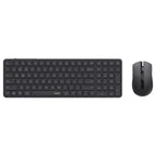 Rapoo 9350S Premium Wireless Keyboard and Mouse Combo, Bluetooth 4.0/5.0 and 2.4GHz, 99-Key Layout, 800-2400 DPI Optical Mouse, Aluminum Alloy, Dark Grey