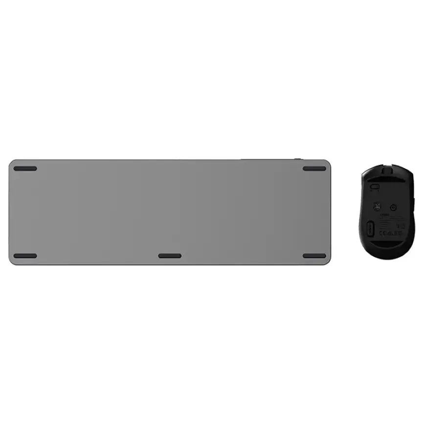 Rapoo 9350S Premium Wireless Keyboard and Mouse Combo, Bluetooth 4.0/5.0 and 2.4GHz, 99-Key Layout, 800-2400 DPI Optical Mouse, Aluminum Alloy, Dark Grey