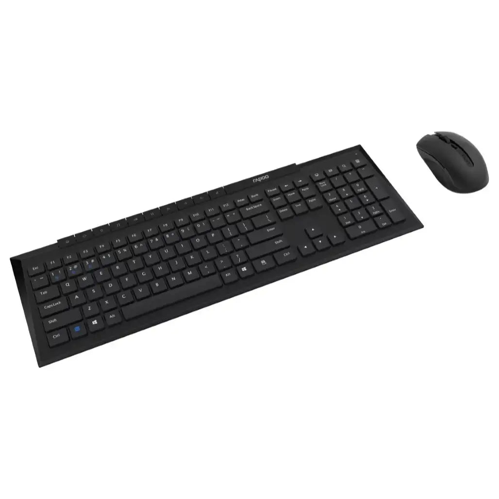 Rapoo 8210M Wireless Keyboard and Mouse Combo, Multi-Mode Connectivity, Bluetooth 3.0/4.0/5.0 And 2.4GHz, Adjustable 1600 DPI Optical Mouse, Black