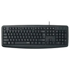 Rapoo NK2600 Wired USB Keyboard, Full-Size, Spill-Resistant, Laser Carved Keycaps, LED Caps Lock Indicator, Black