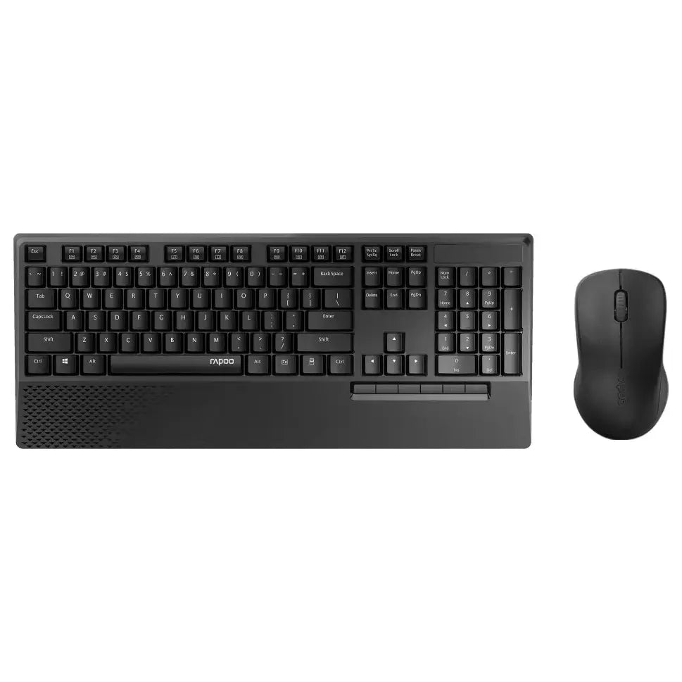 Rapoo X1960 Wireless Mouse and Keyboard Combo, 2.4GHz Wireless, 1000 DPI, Plug and Play Nano Receiver, Up to 12 Months Battery Life, Black