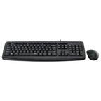 Rapoo NX1600 Wired Keyboard, Wired Optical Mouse and Keyboard Combo, Full-Sized Ergonomic Keyboard With Palm Rest, Spill-Resistant Design, FN Multimedia Hotkeys, 1000 DPI Sensor