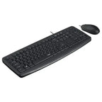 Rapoo NX1600 Wired Keyboard, Wired Optical Mouse and Keyboard Combo, Full-Sized Ergonomic Keyboard With Palm Rest, Spill-Resistant Design, FN Multimedia Hotkeys, 1000 DPI Sensor