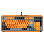 Rapoo ESK750 RGB Backlit Mechanical Gaming Keyboard, 98-Key Compact Layout, 60 Million Keystrokes Mechanical Switches, Full-Key Conflict-Free N-Key Rollover, Wired USB Plug-and-Play, Orange Grey Black, ESK750-98