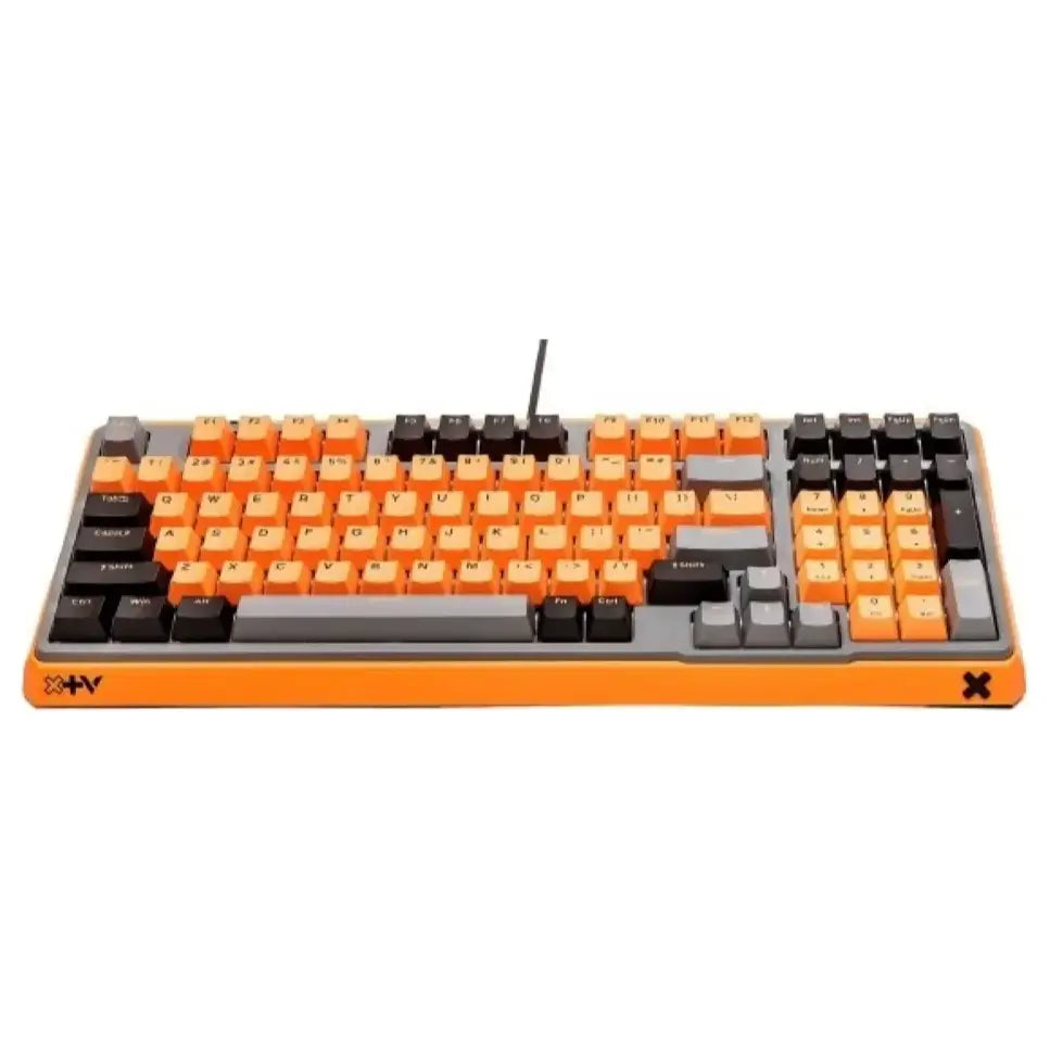 Rapoo ESK750 RGB Backlit Mechanical Gaming Keyboard, 98-Key Compact Layout, 60 Million Keystrokes Mechanical Switches, Full-Key Conflict-Free N-Key Rollover, Wired USB Plug-and-Play, Orange Grey Black, ESK750-98