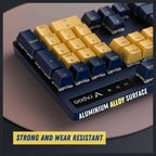 Rapoo V500 PRO RGB Backlit Wired Mechanical Gaming Keyboard, Mechanical Keys, 60 Million Key Life, All-Key Anti-Ghosting, Spill-Resistant, Yellow Blue