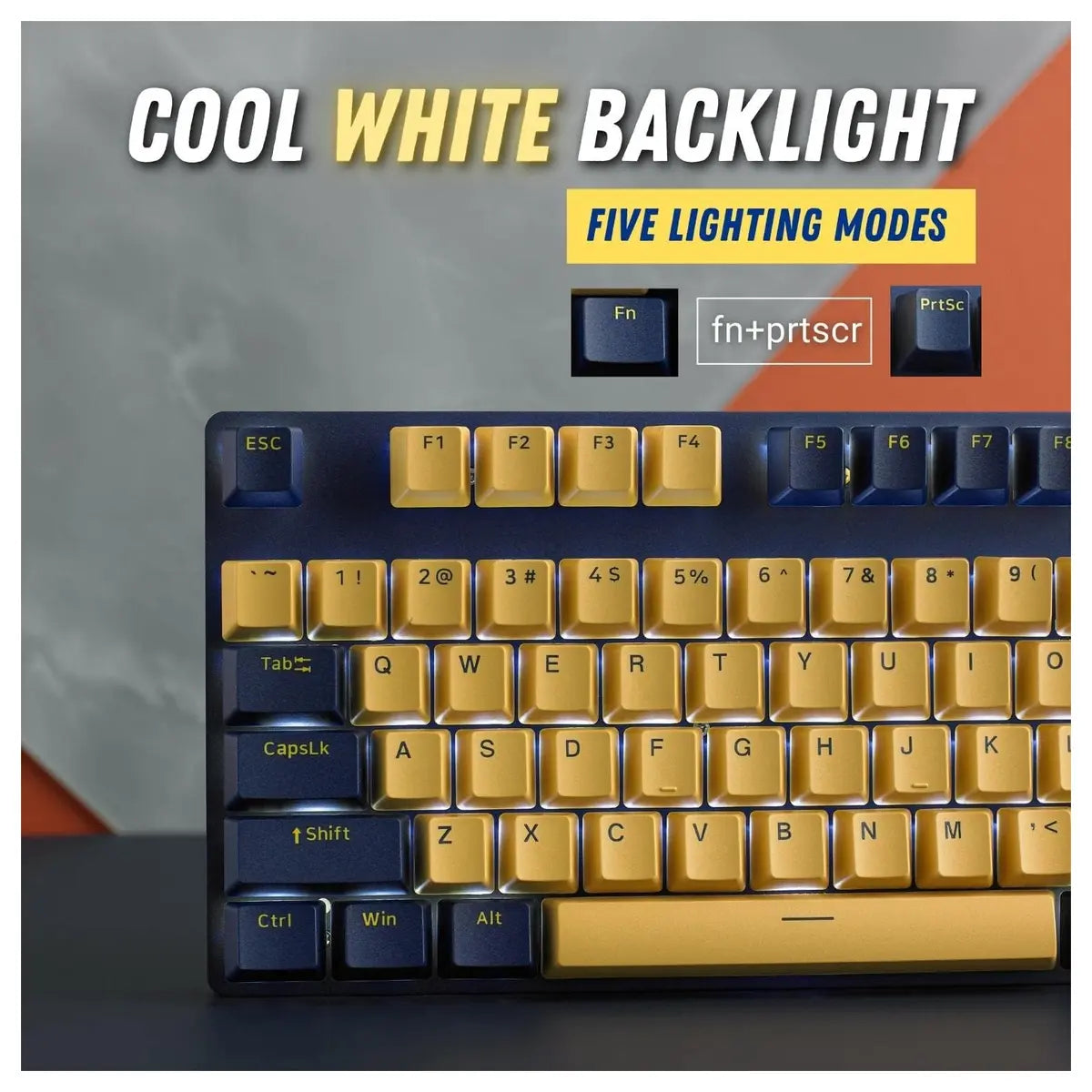 Rapoo V500 PRO RGB Backlit Wired Mechanical Gaming Keyboard, Mechanical Keys, 60 Million Key Life, All-Key Anti-Ghosting, Spill-Resistant, Yellow Blue